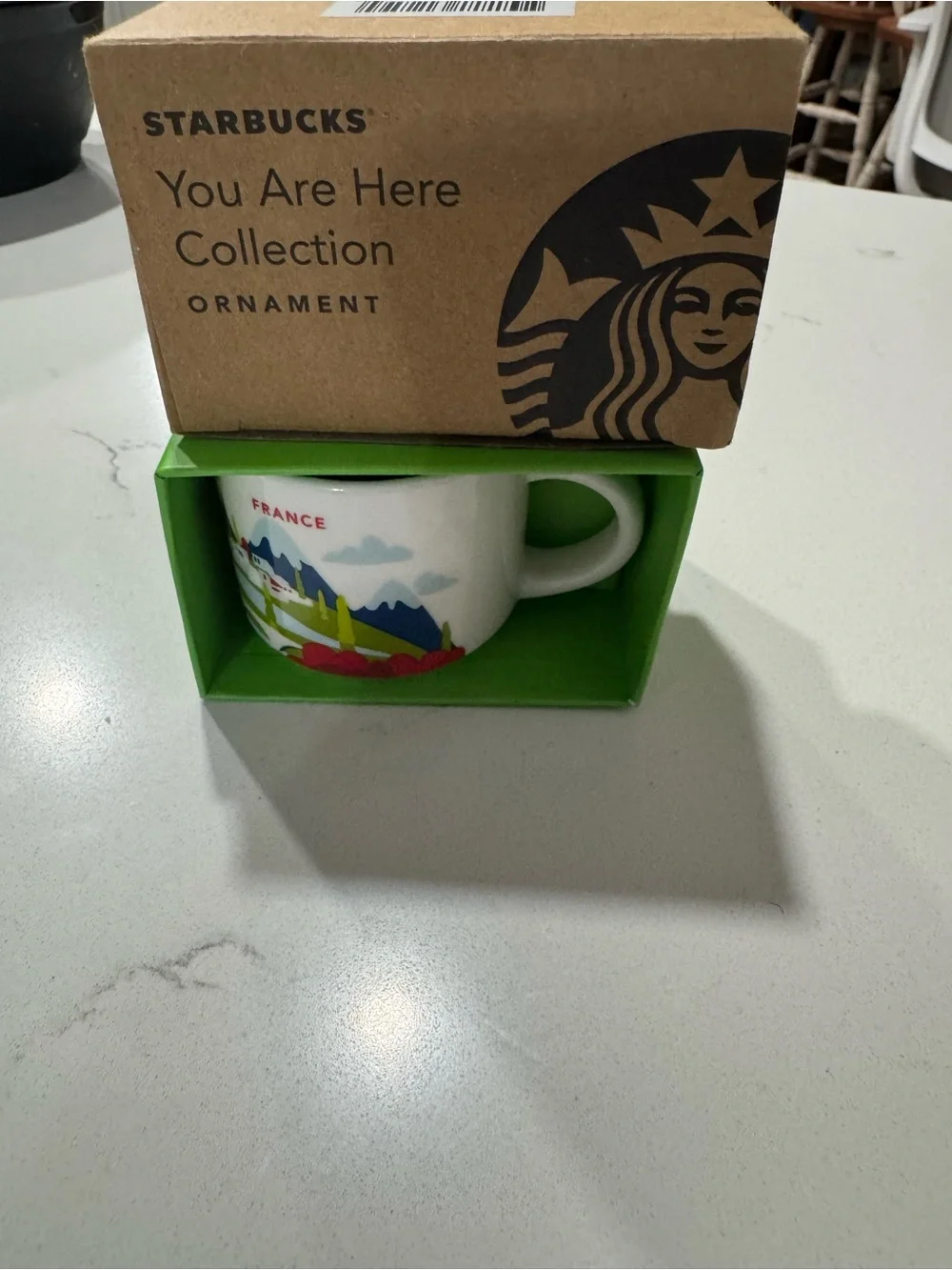 Starbucks White Ceramic 'You Are Here' Mini Mug